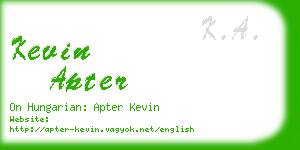 kevin apter business card